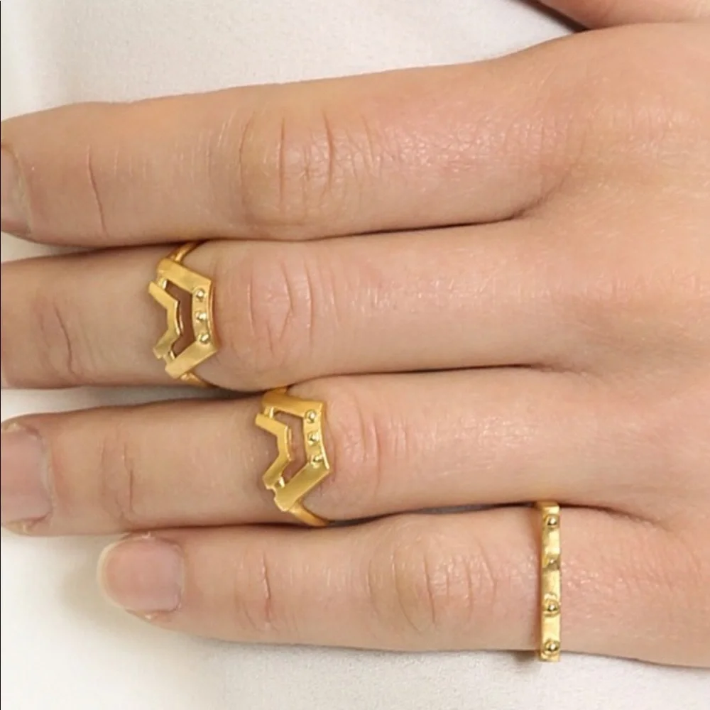 Maria Black stack ring set of 3‎ gold 7.5-8